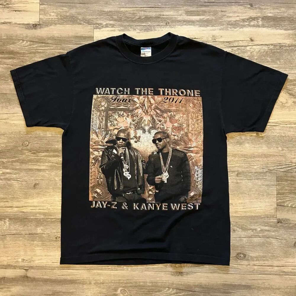2011 Watch The Throne Tour Jay-Z & Kanye West Promo T-Shirt Size Large